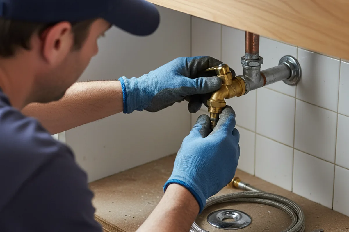 Shutoff valve and fitting work during Emergency Plumbing in Decatur